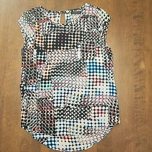 Trouve Geo Print Silk Blouse